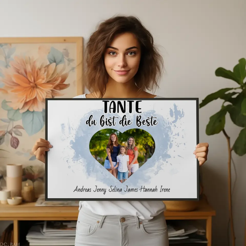 Poster mit Namen Tante du Bist die Beste Personalisiert