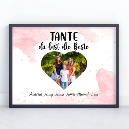 Personalisiertes Tante Poster Tante du Bist die Beste