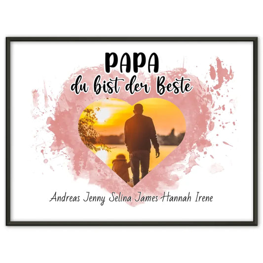 Familien Poster Papa du bist der Beste Personalisiert