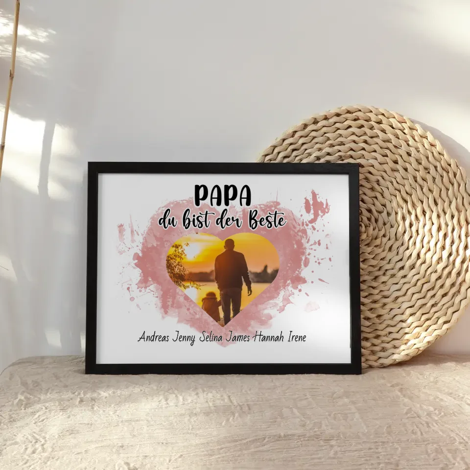 Familien Poster Papa du bist der Beste Personalisiert