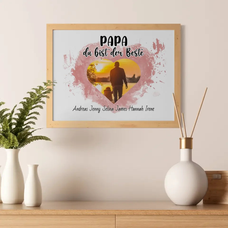 Familien Poster Papa du bist der Beste Personalisiert