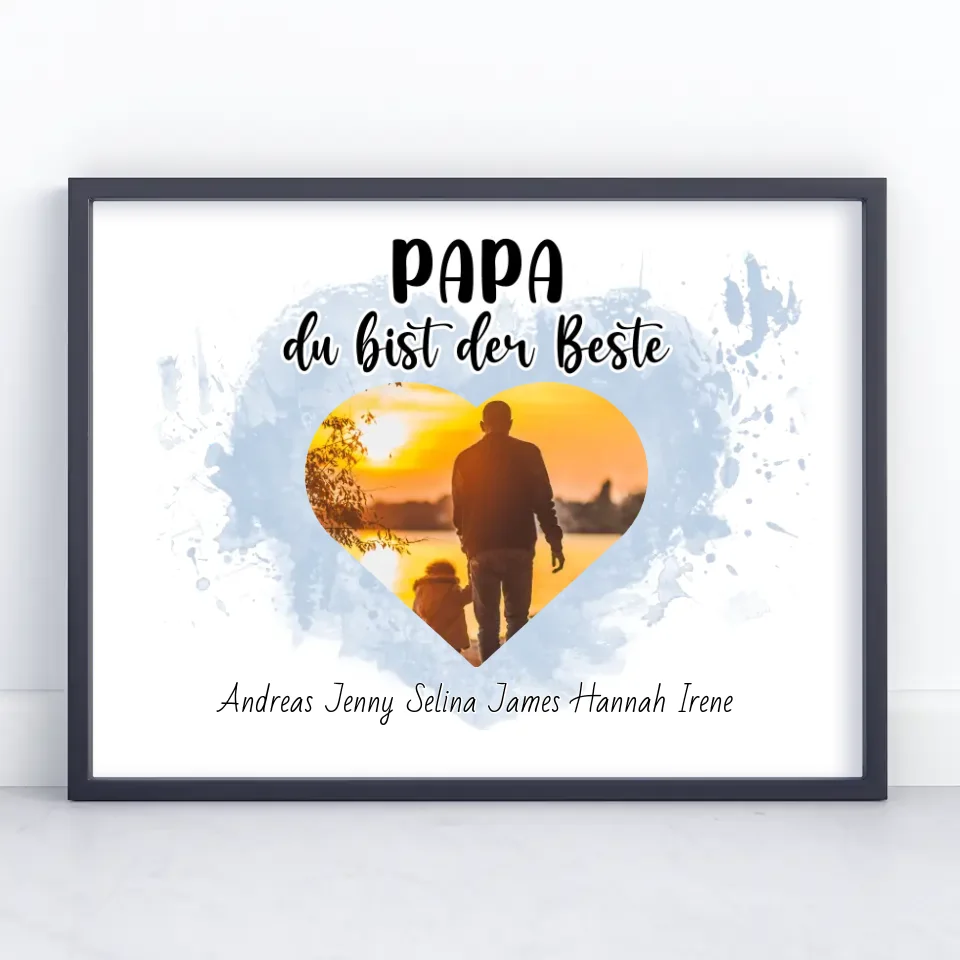 Poster mit Namen Papa du bist der Beste Personalisiert