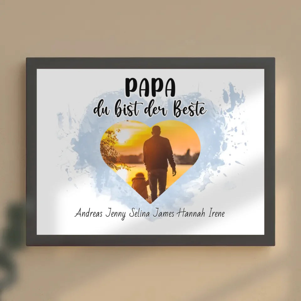 Poster mit Namen Papa du bist der Beste Personalisiert