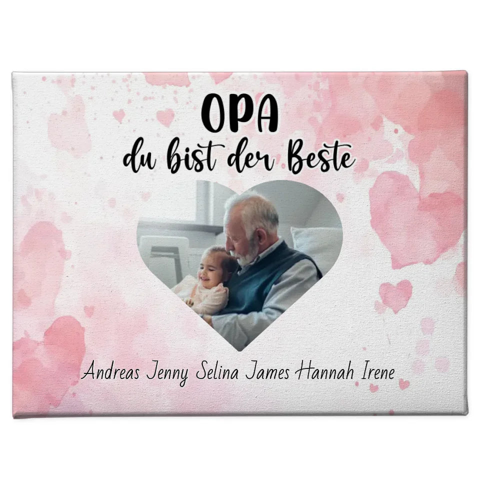 Personalisierte Leinwand Opa du bist der Beste