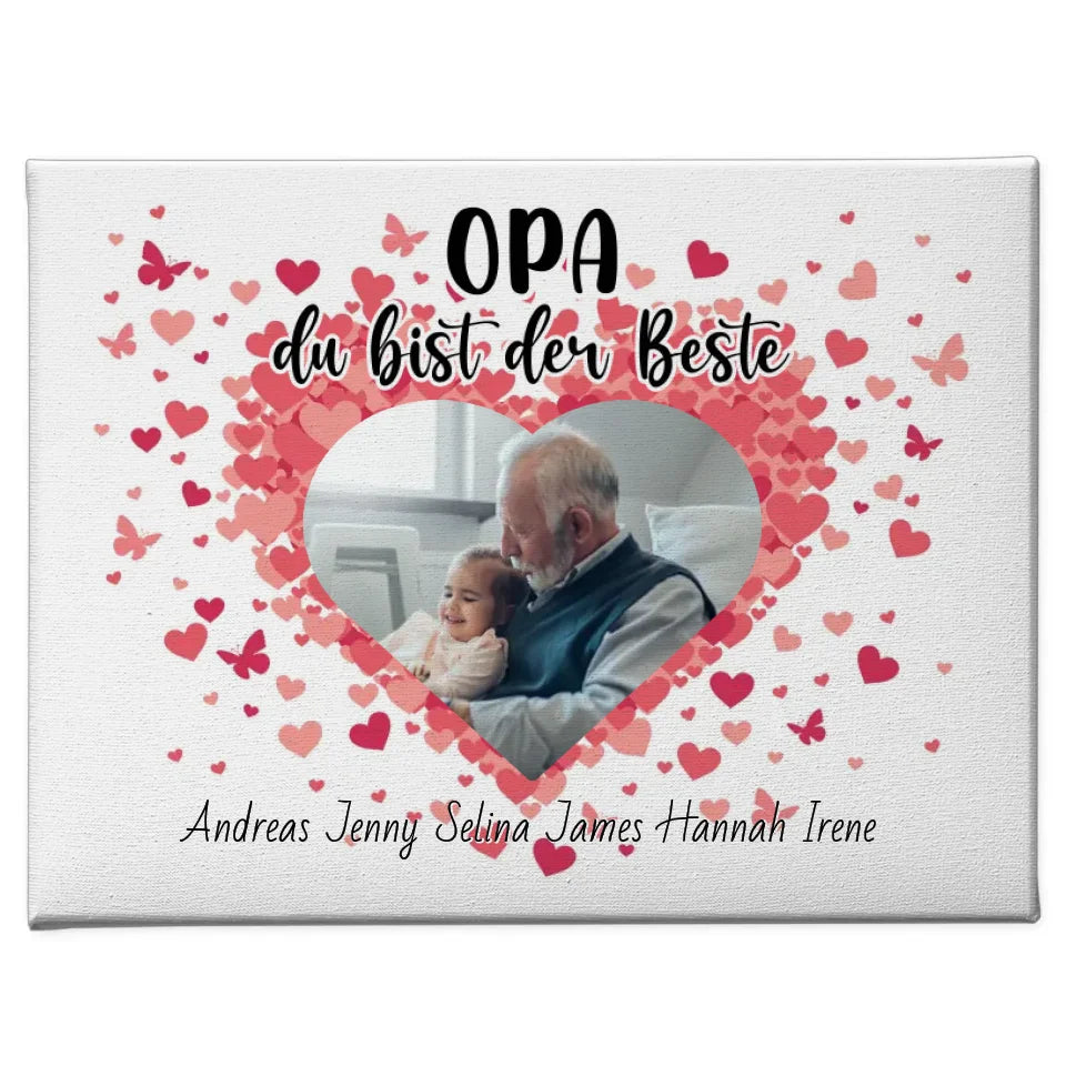 Opa Leinwand Personalisiert Opa du bist der Beste