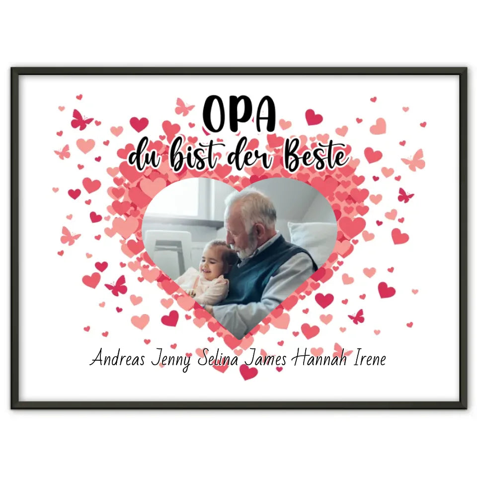 Opa Poster Personalisiert Opa du bist der Beste