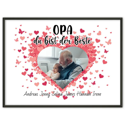 Opa Poster Personalisiert Opa du bist der Beste