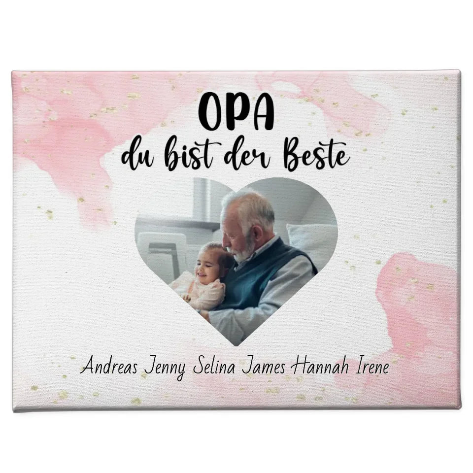 Personalisierte Opa Leinwand Opa du bist der Beste