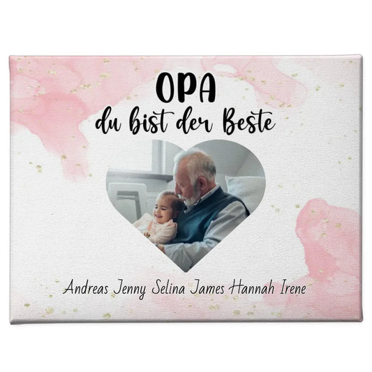 Personalisierte Opa Leinwand Opa du bist der Beste 1