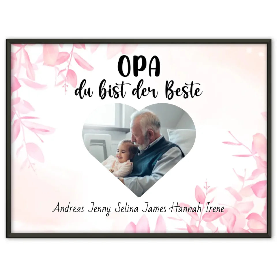 Opa Poster Opa du bist der Beste Personalisiert