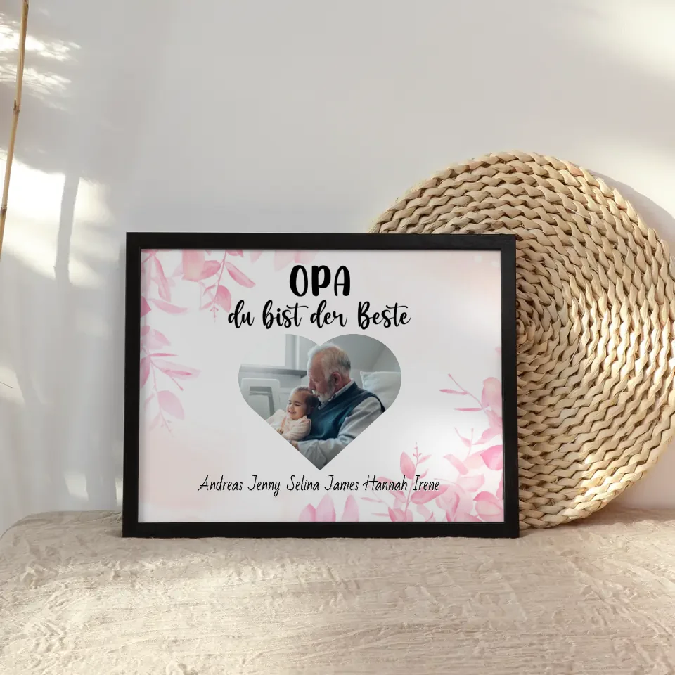 Opa Poster Opa du bist der Beste Personalisiert