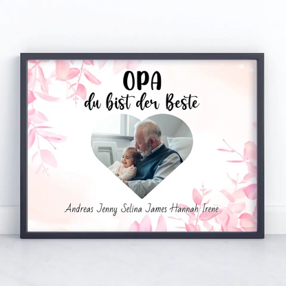 Opa Poster Opa du bist der Beste Personalisiert