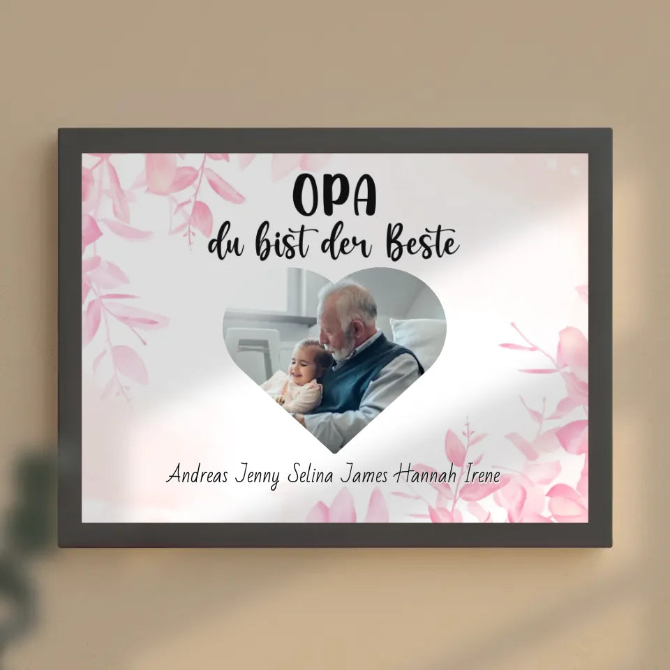 Opa Poster Opa du bist der Beste Personalisiert