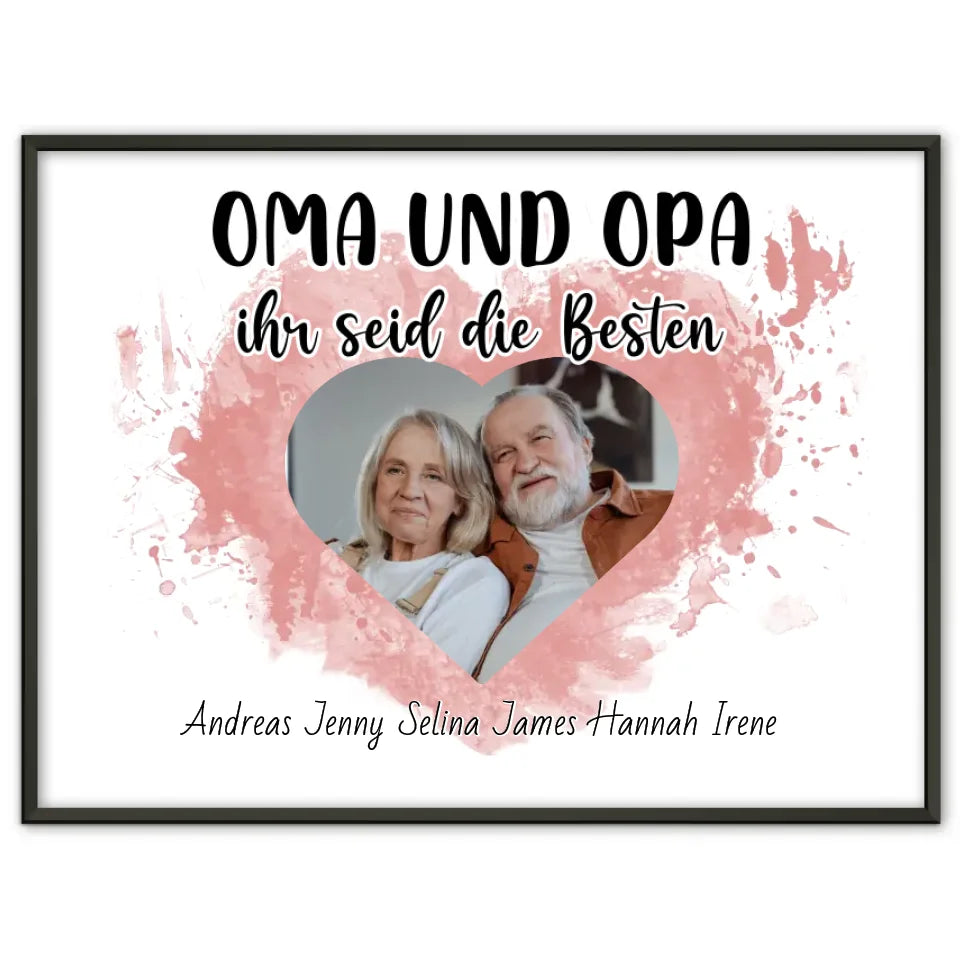 Familien Poster Oma und Opa Ihr seid die Besten Personalisiert