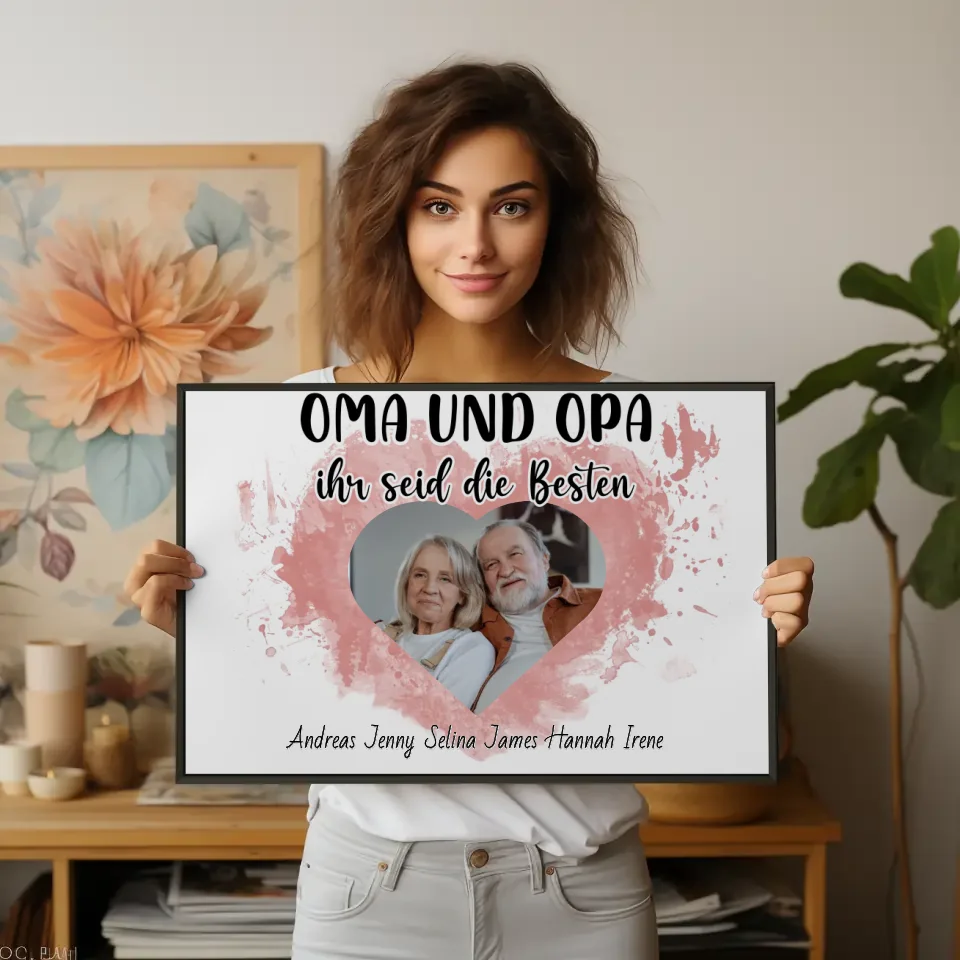 Familien Poster Oma und Opa Ihr seid die Besten Personalisiert