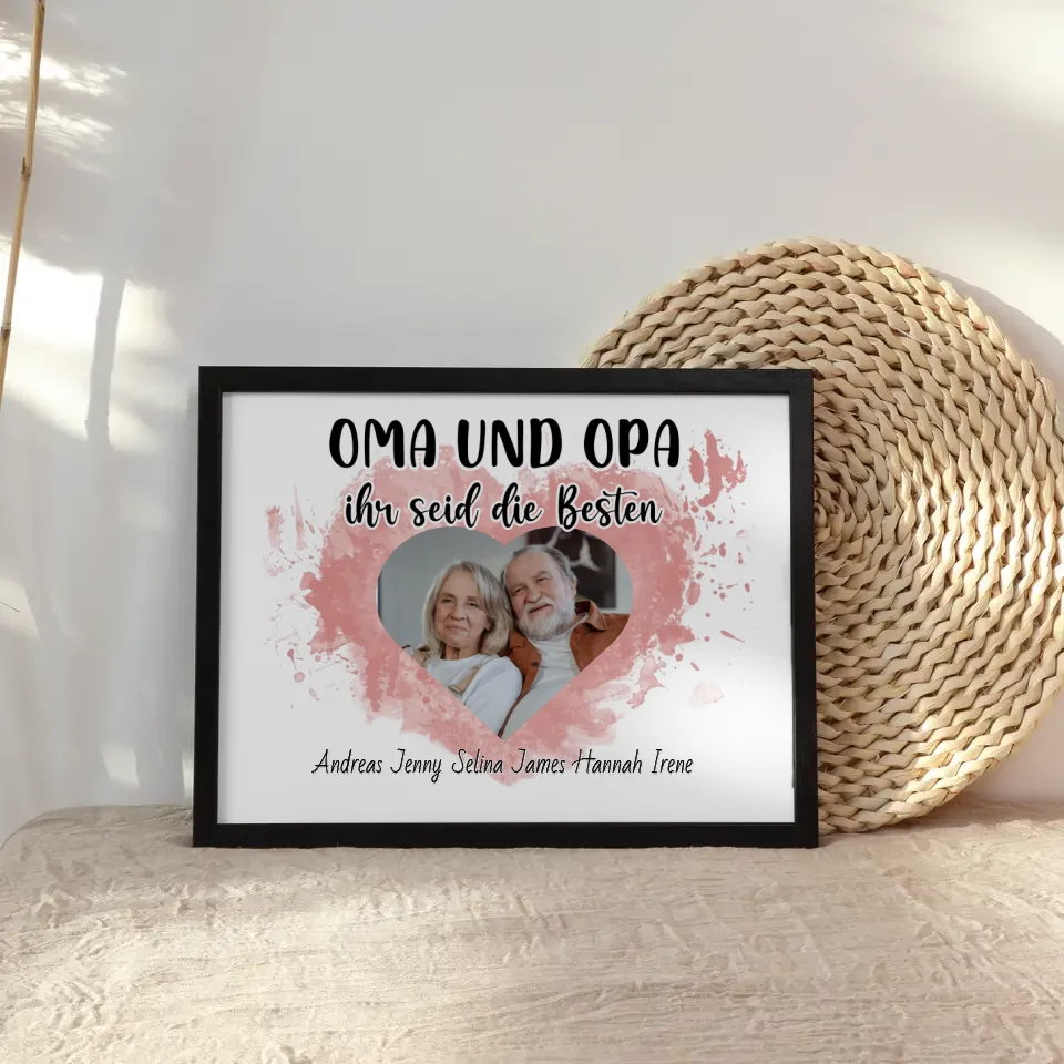 Familien Poster Oma und Opa Ihr seid die Besten Personalisiert