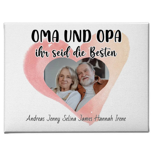 Leinwand für Oma und Opa Ihr seid die Besten Personalisiert