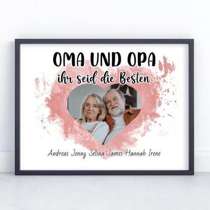 Familien Poster Oma und Opa Ihr seid die Besten Personalisiert