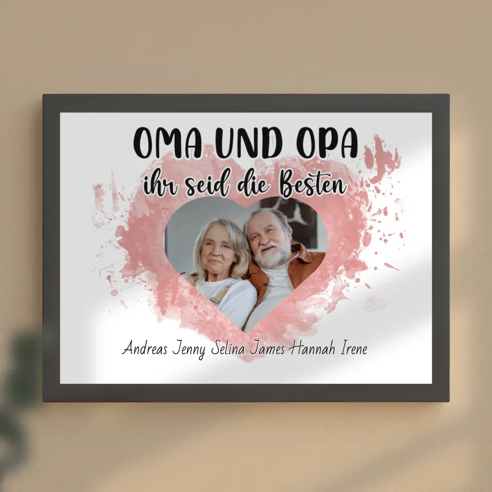 Familien Poster Oma und Opa Ihr seid die Besten Personalisiert
