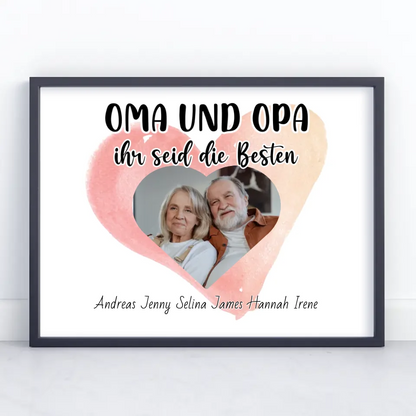 Poster für Oma und Opa Ihr seid die Besten Personalisiert