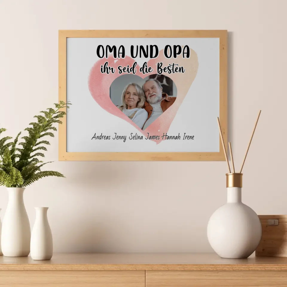 Poster für Oma und Opa Ihr seid die Besten Personalisiert