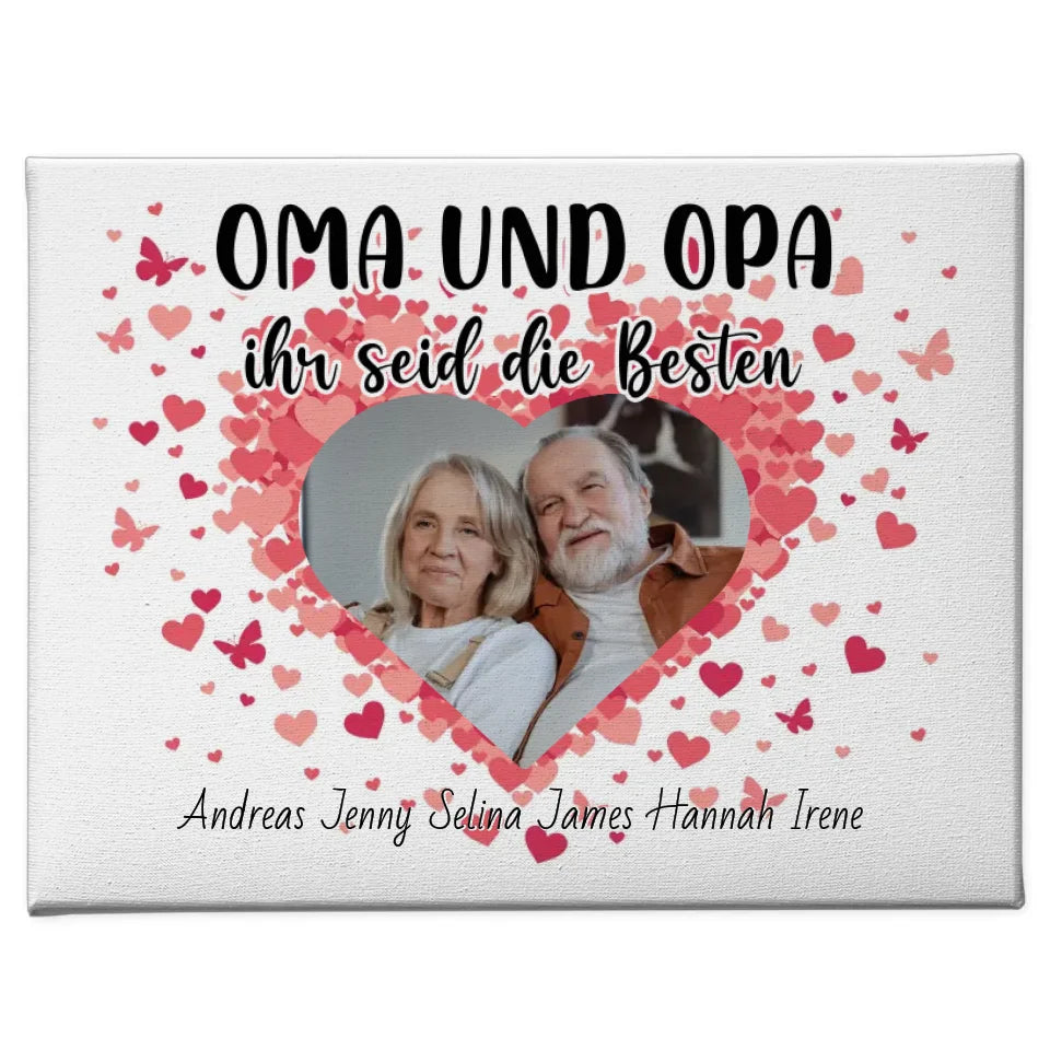 Großeltern Leinwand Personalisiert Oma und Opa Ihr seid die Besten