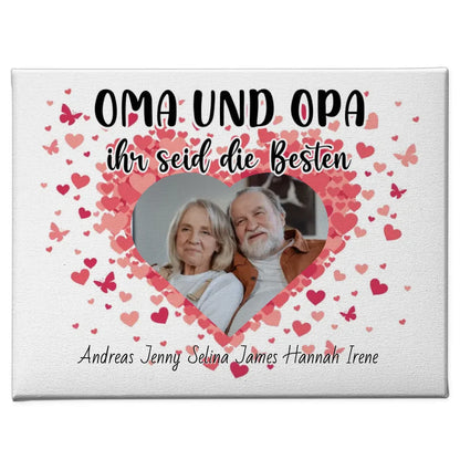 Großeltern Leinwand Personalisiert Oma und Opa Ihr seid die Besten