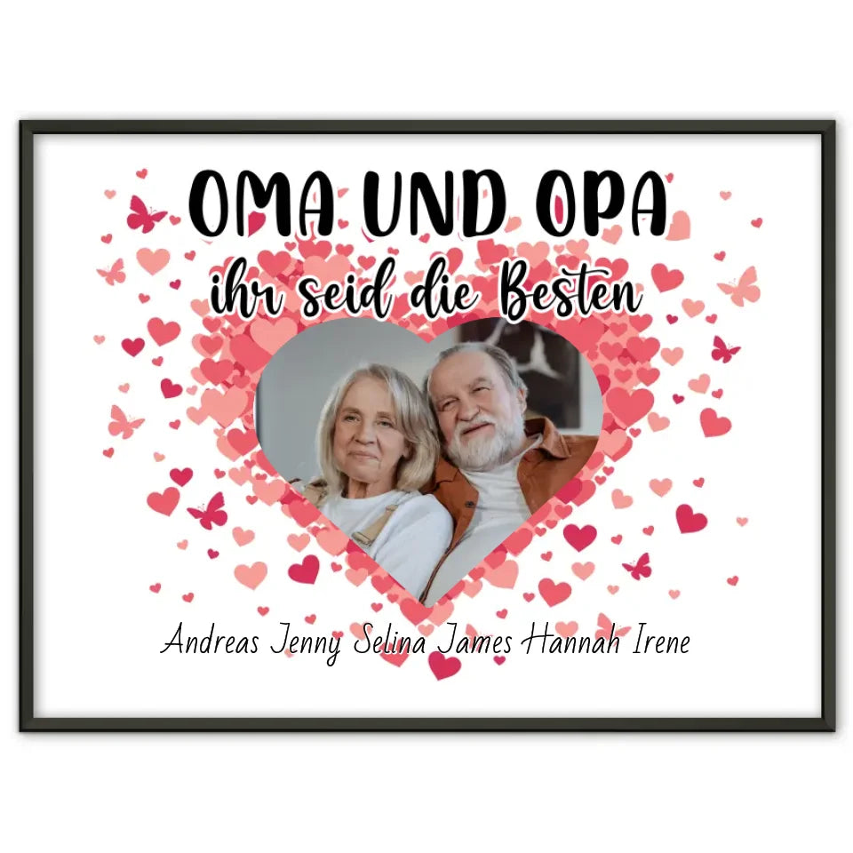 Großeltern Poster Personalisiert Oma und Opa Ihr seid die Besten