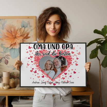 Großeltern Poster Personalisiert Oma und Opa Ihr seid die Besten