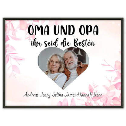 Großeltern Poster Oma und Opa Ihr seid die Besten Personalisiert