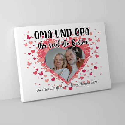 Großeltern Leinwand Personalisiert Oma und Opa Ihr seid die Besten