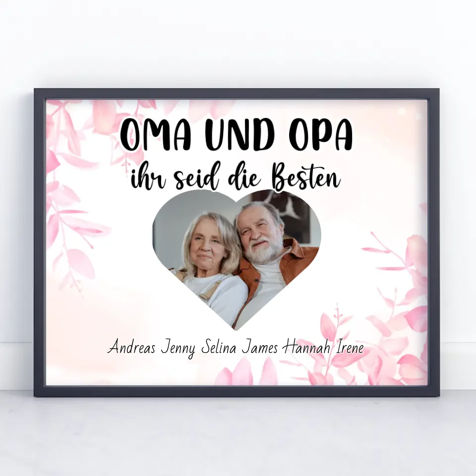 Großeltern Poster Oma und Opa Ihr seid die Besten Personalisiert