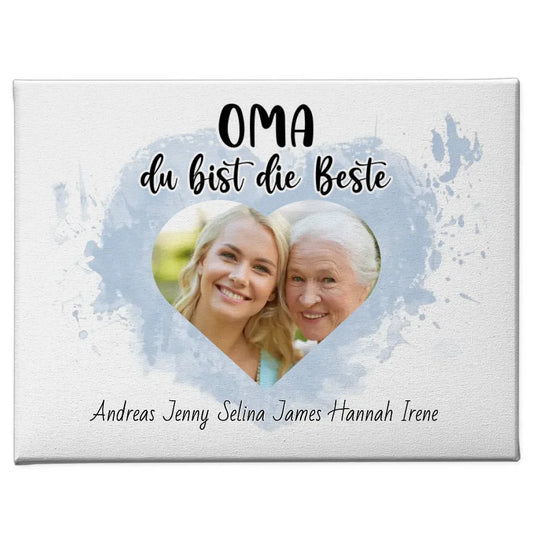 Leinwand mit Namen Oma du Bist die Beste Personalisiert 1