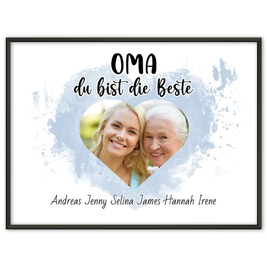 Poster mit Namen Oma du Bist die Beste Personalisiert