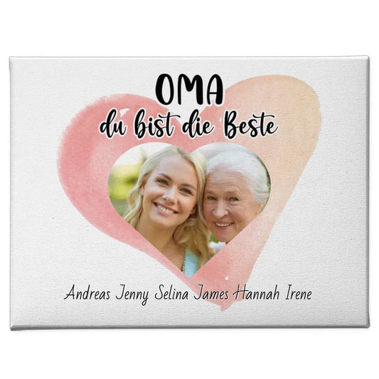 Leinwand für Oma du Bist die Beste Personalisiert 1