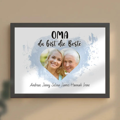 Poster mit Namen Oma du Bist die Beste Personalisiert