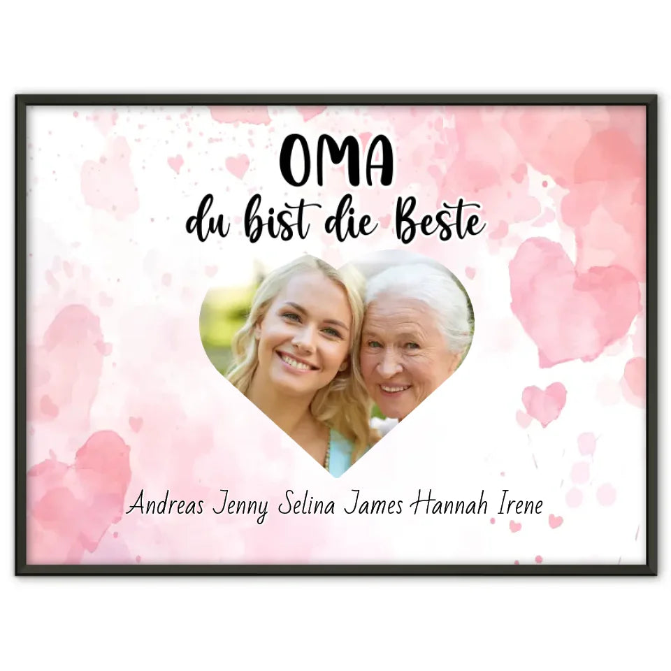 Personalisiertes Poster Oma du Bist die Beste
