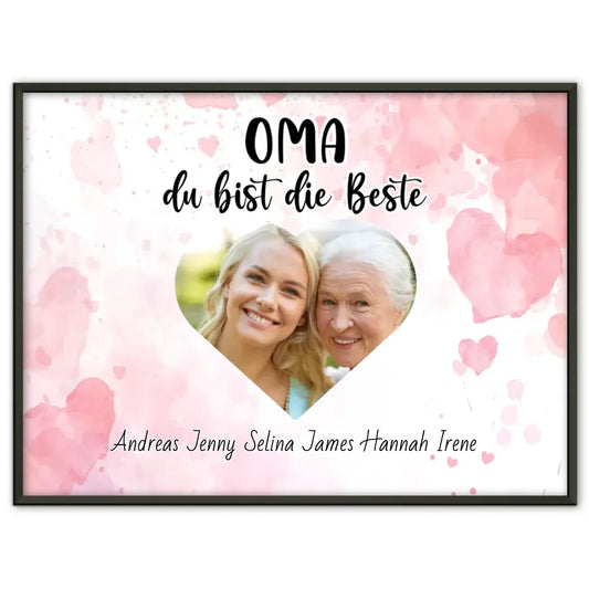 Personalisiertes Poster Oma du Bist die Beste