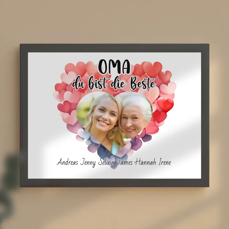 Poster Oma du Bist die Beste Personalisiert