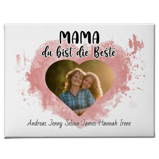 Familien Leinwand Mama du Bist die Beste Personalisiert 1