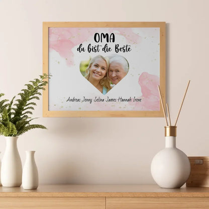 Personalisiertes Oma Poster Oma du Bist die Beste