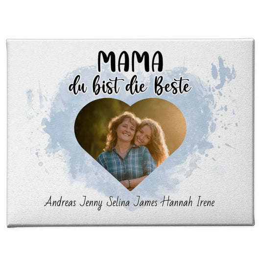 Leinwand mit Namen Mama du Bist die Beste Personalisiert