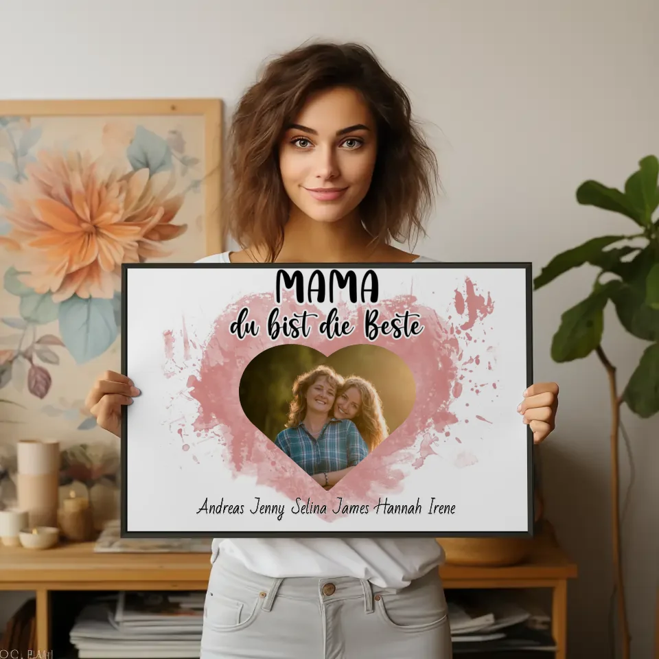 Familien Poster Mama du Bist die Beste Personalisiert
