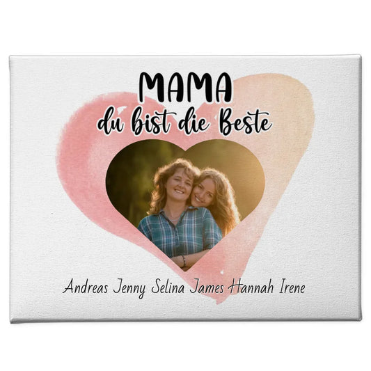 Leinwand für Mama du Bist die Beste Personalisiert