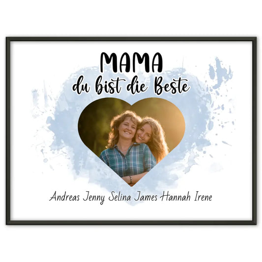 Poster mit Namen Mama du Bist die Beste Personalisiert