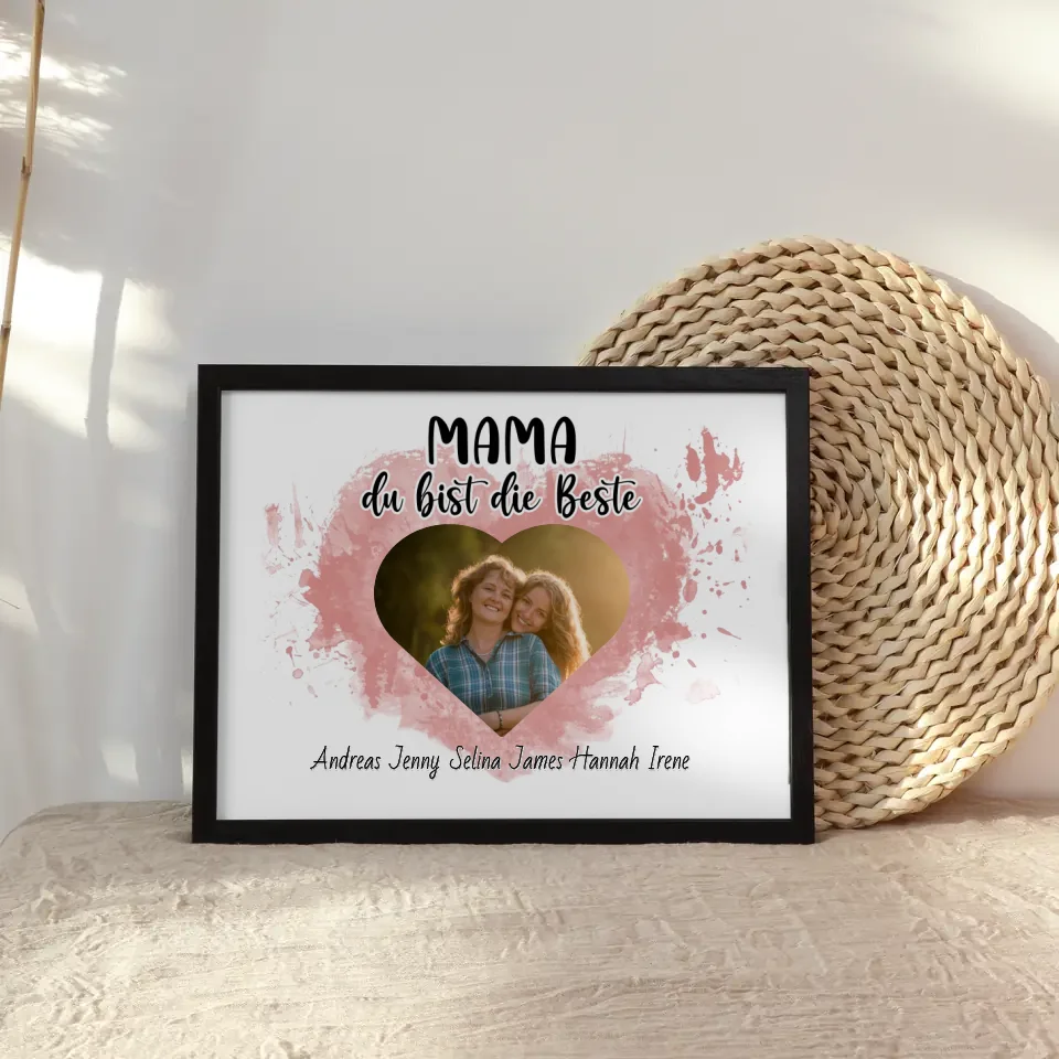 Familien Poster Mama du Bist die Beste Personalisiert