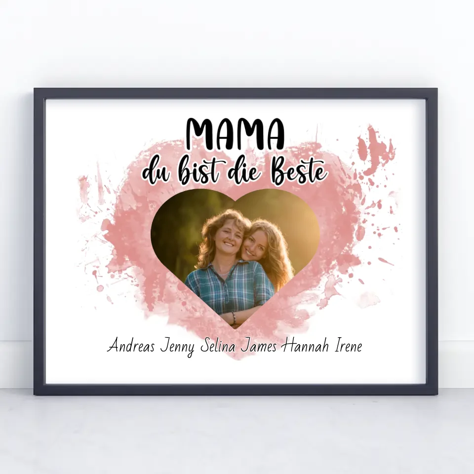 Familien Poster Mama du Bist die Beste Personalisiert