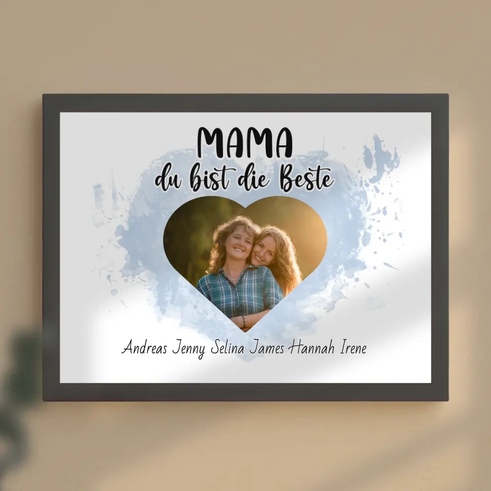 Poster mit Namen Mama du Bist die Beste Personalisiert