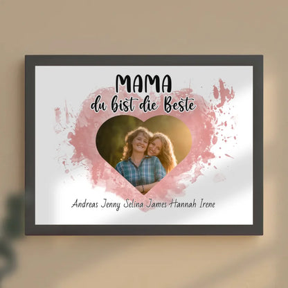 Familien Poster Mama du Bist die Beste Personalisiert