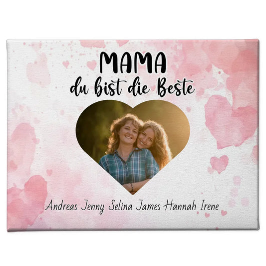 Personalisierte Leinwand Mama du Bist die Beste